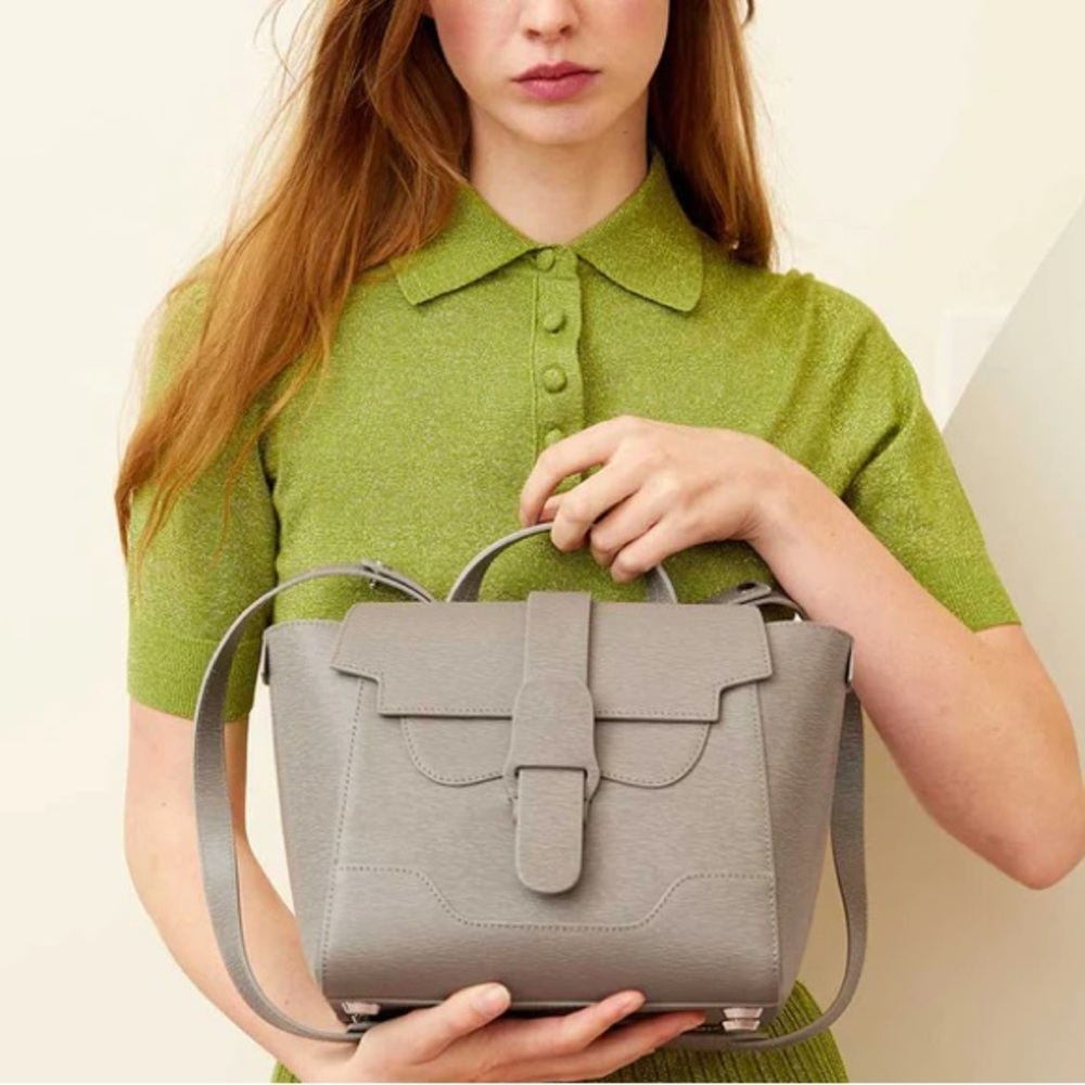 Senreve Gray Leather Handbag
